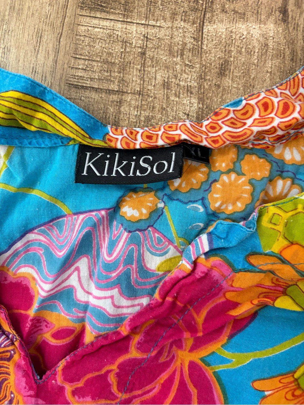 KikiSol Women's Multicolor Floral Print Blouse - Blue & Pink